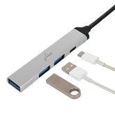 Flixx USB-C Hub | 3 USB-A & 1 USB-C Port | High-Speed Data Transfer & Power Delivery